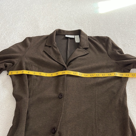 Women’s Liz Claiborne Dark Brown Blazer Jacket Size Petite L, Pre-owned - Picture 6 of 8
